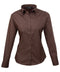 Premier Women's poplin long sleeve blouse Brown