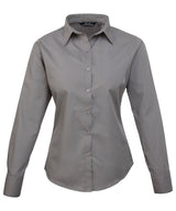 Premier Women’s poplin long sleeve blouse Dark Grey - 6 - Blouses