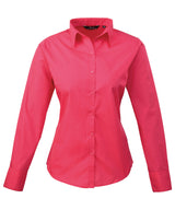 Premier Women’s poplin long sleeve blouse Hot Pink - 6 - Blouses