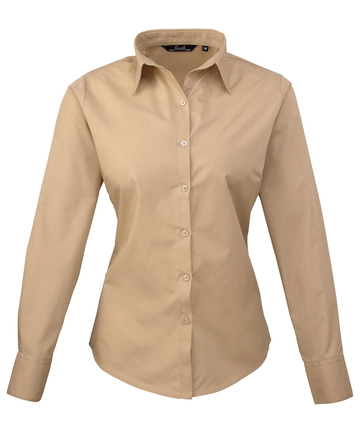 Premier Women's poplin long sleeve blouse Khaki