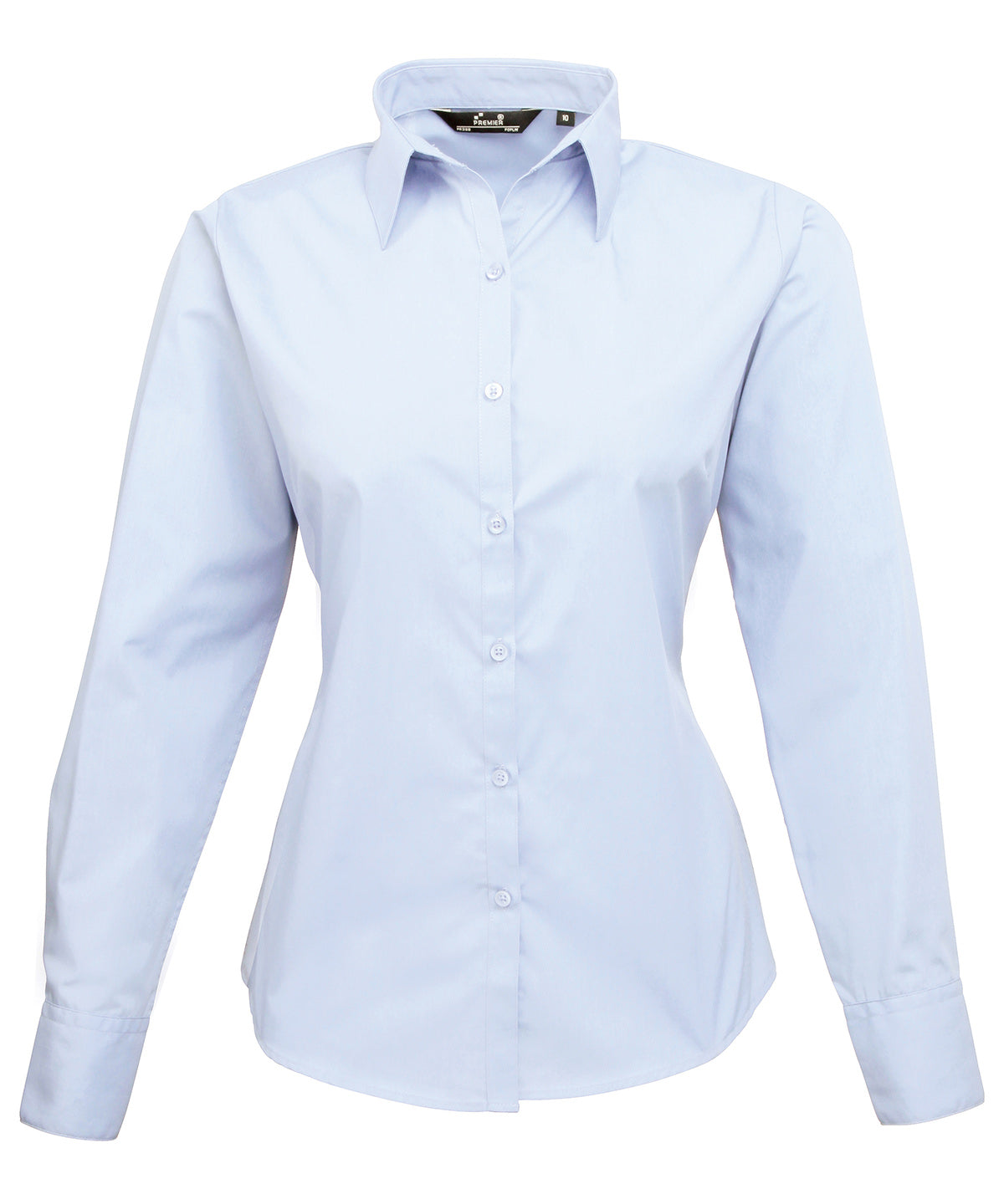 Premier Women's poplin long sleeve blouse Light Blue