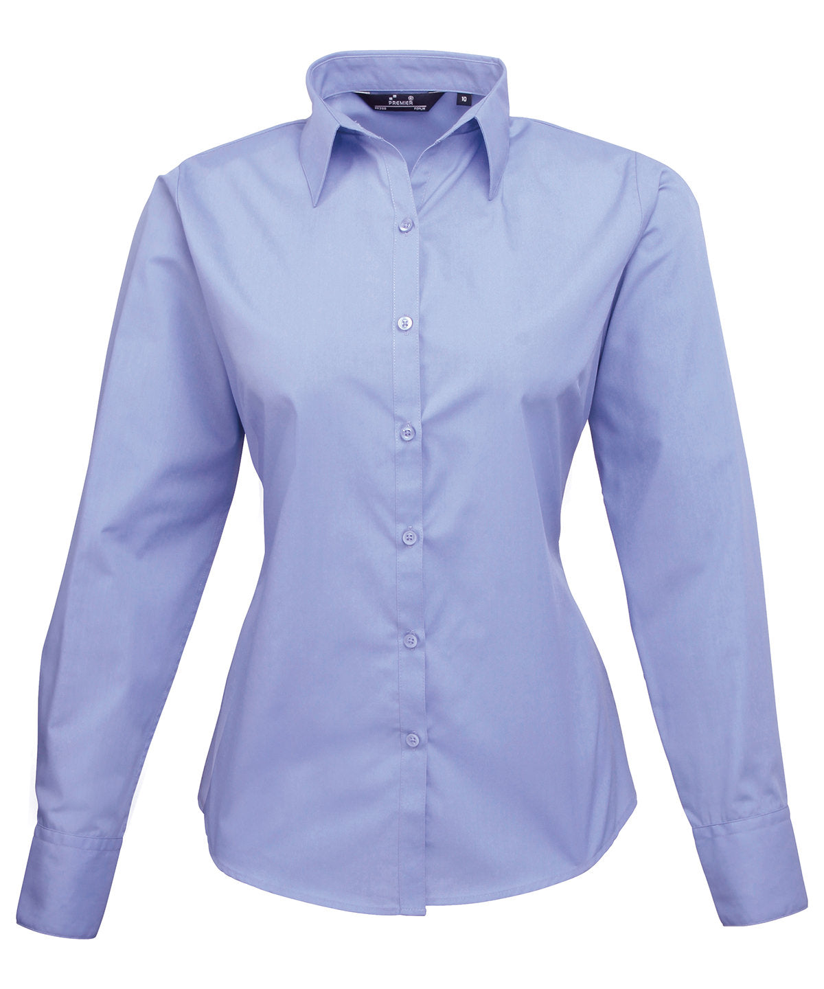 Premier Women's poplin long sleeve blouse Mid blue