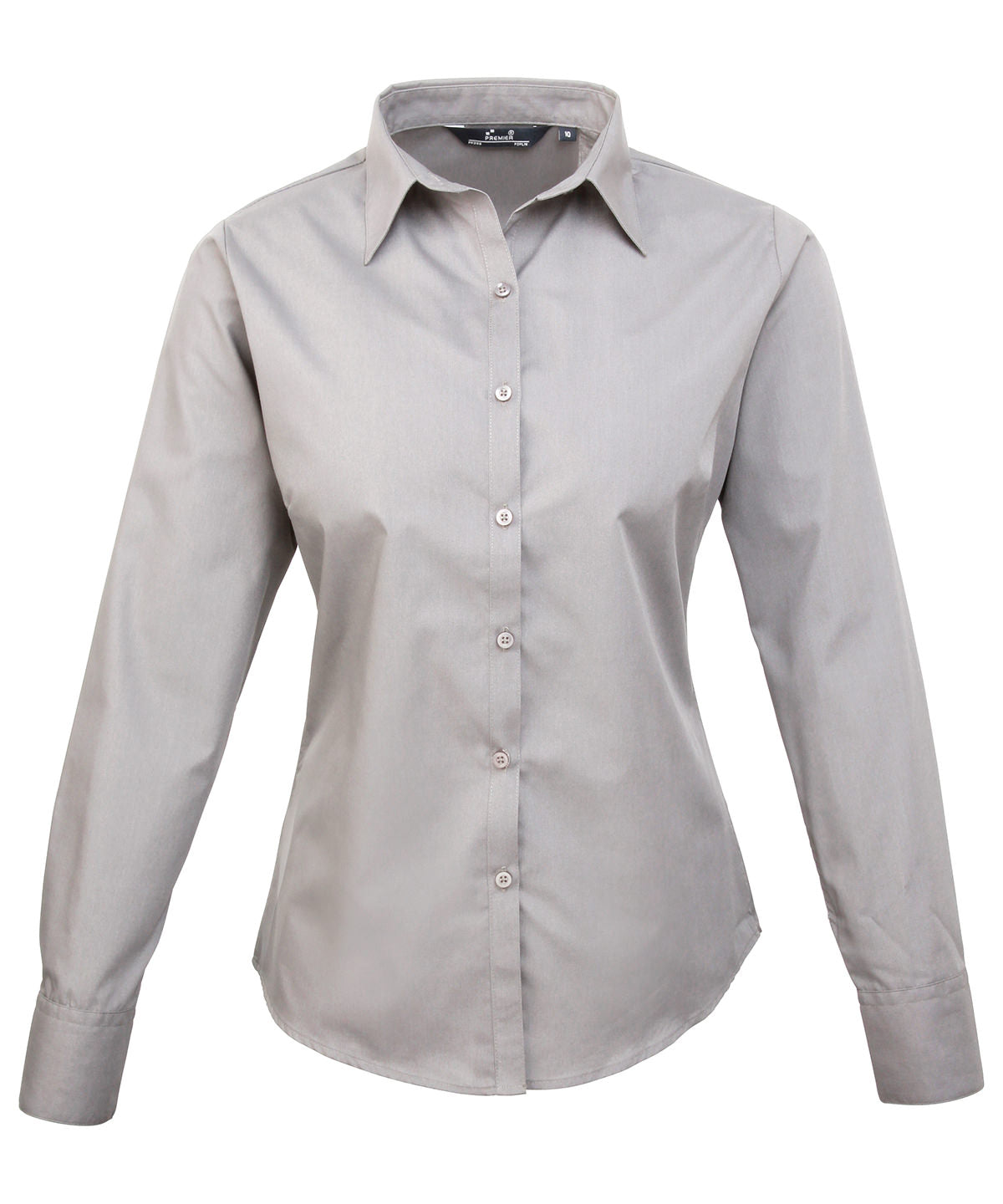 Premier Women's poplin long sleeve blouse Silver