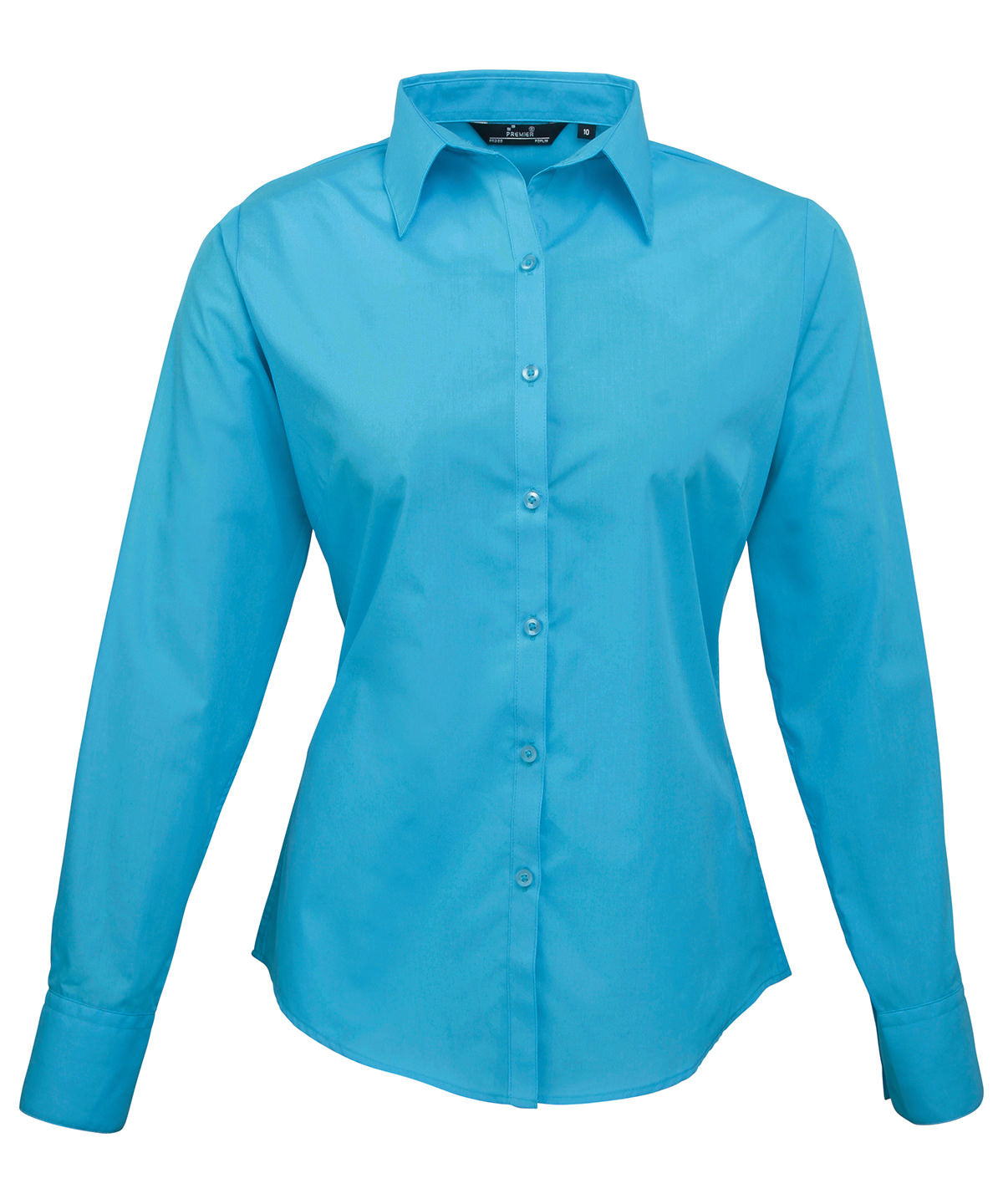 Premier Women's poplin long sleeve blouse Turquoise