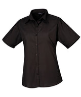 Premier Women’s short sleeve poplin blouse Black - 6 - Blouses