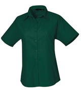Premier Women’s short sleeve poplin blouse Bottle - 6 - Blouses