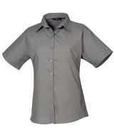 Premier Women’s short sleeve poplin blouse Dark Grey - 6 - Blouses