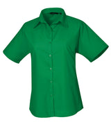 Premier Women’s short sleeve poplin blouse Emerald - 6 - Blouses