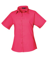 Premier Women’s short sleeve poplin blouse Hot Pink - 6 - Blouses