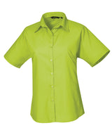Premier Women’s short sleeve poplin blouse Lime - 6 - Blouses