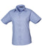 Premier Women's short sleeve poplin blouse Mid Blue