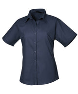 Premier Women’s short sleeve poplin blouse Navy - 6 - Blouses