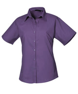 Premier Women’s short sleeve poplin blouse Purple - 6 - Blouses