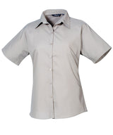 Premier Women’s short sleeve poplin blouse Silver - 6 - Blouses