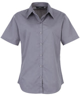 Premier Women’s short sleeve poplin blouse Steel - 6 - Blouses