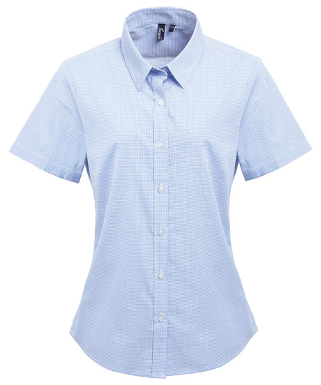 Premier Women's Microcheck  short sleeve cotton shirt