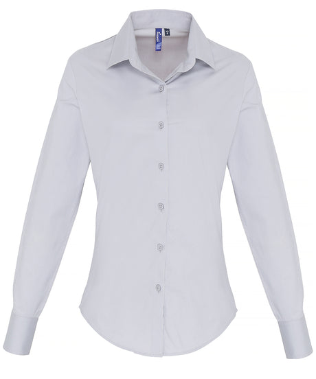 Premier Women's stretch fit cotton poplin long sleeve blouse