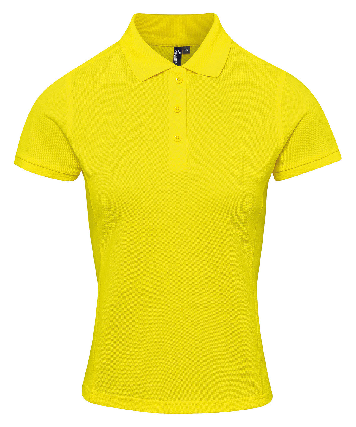 Premier Womens Coolchecker plus piqué polo with CoolPlus Yellow