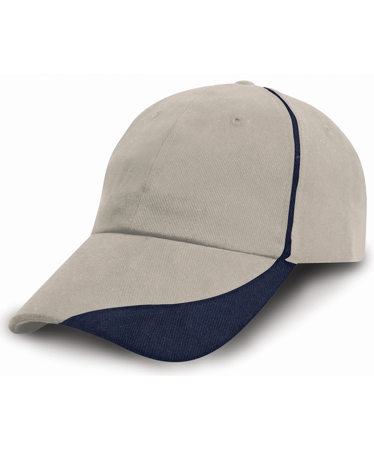 Result Heavy Brushed Cotton Cap With Scallop Peak And Contrast Trim