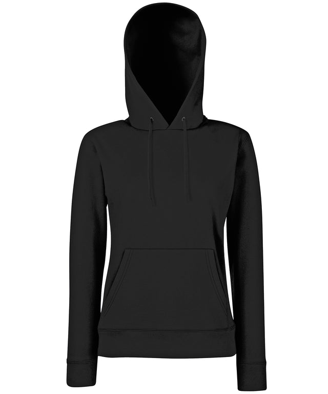 Fruit of the Loom Womens Classic 80/20 hooded sweatshirt - Black / XS - Hoodies