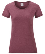 Fruit of the Loom Womens valueweight T Heather Burgundy - XS - T-Shirts
