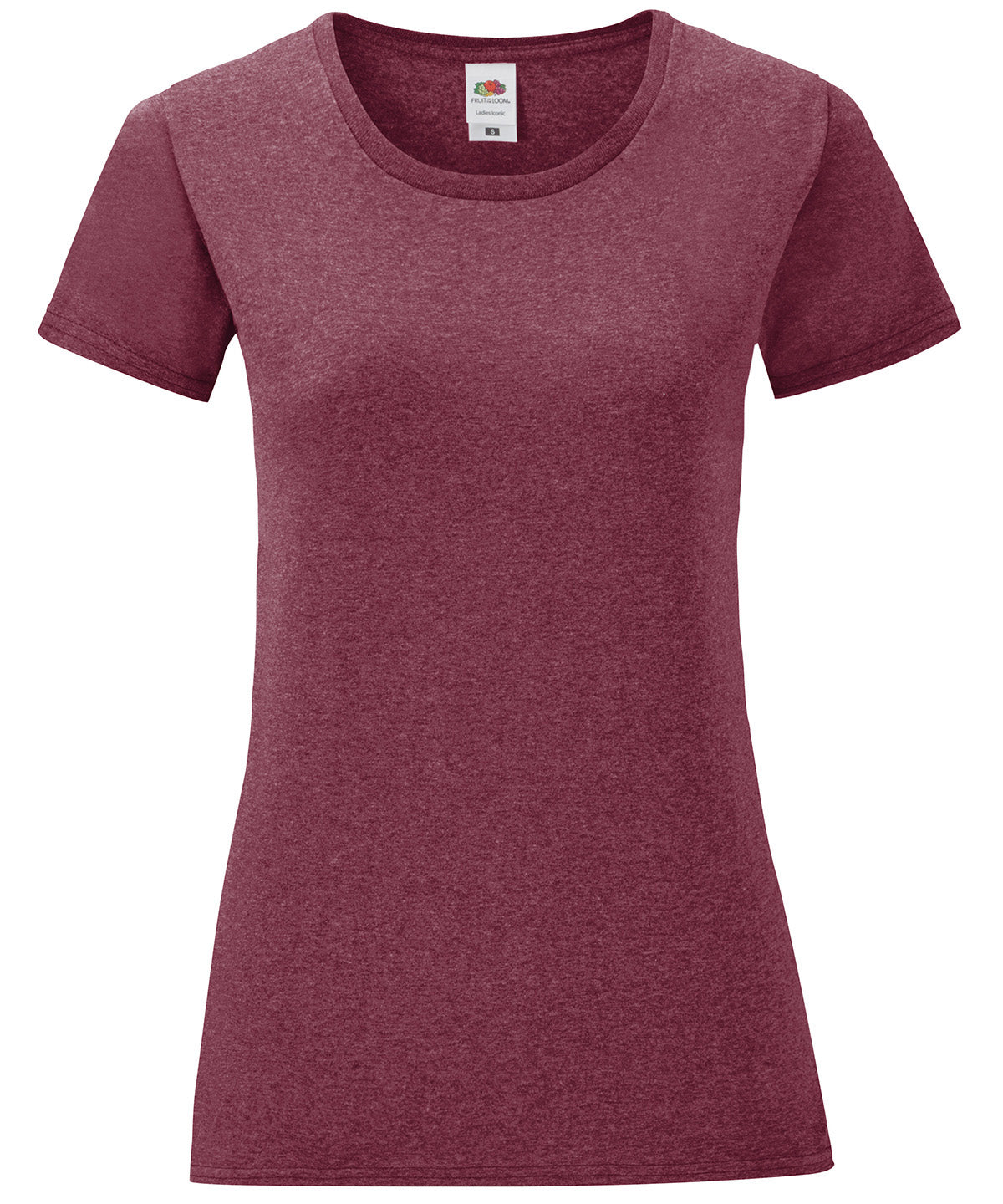 Fruit of the Loom Womens iconic T Heather Burgundy