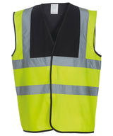 Yoko Hi-Vis 2-Band-And-Braces Waistcoat - Black Yoke/Yellow / S - Vest: Yellow