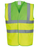 Yoko Hi-Vis 2-Band-And-Braces Waistcoat - Lime Yoke/Yellow / S - Vest: Yellow