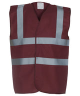 Yoko Hi-Vis 2-Band-And-Braces Waistcoat - Maroon / S - Vest: Yellow