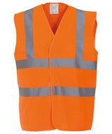 Yoko Hi-Vis 2-Band-And-Braces Waistcoat - Orange / S - Vest: Yellow