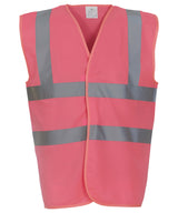 Yoko Hi-Vis 2-Band-And-Braces Waistcoat - Pink / S - Vest: Yellow