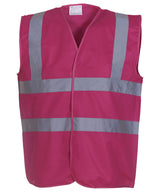 Yoko Hi-Vis 2-Band-And-Braces Waistcoat - Raspberry / S - Vest: Yellow