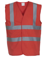 Yoko Hi-Vis 2-Band-And-Braces Waistcoat - Red / S - Vest: Yellow