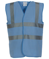 Yoko Hi-Vis 2-Band-And-Braces Waistcoat - Sky Blue / S - Vest: Yellow