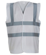 Yoko Hi-Vis 2-Band-And-Braces Waistcoat - White / S - Vest: Yellow