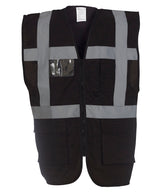 Yoko Multifunctional Executive Hi-Vis Waistcoat - Black / S - Vest