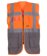 Yoko Multifunctional Executive Hi-Vis Waistcoat - Orange/Grey / S - Vest