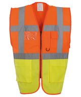 Yoko Multifunctional Executive Hi-Vis Waistcoat - Orange/Yellow / S - Vest