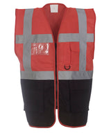 Yoko Multifunctional Executive Hi-Vis Waistcoat - Red/Black / S - Vest