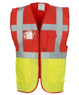 Yoko Multifunctional Executive Hi-Vis Waistcoat - Red/Yellow / S - Vest