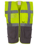 Yoko Multifunctional Executive Hi-Vis Waistcoat - Yellow/Grey / S - Vest