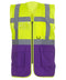 Yoko Multifunctional Executive Hi-Vis Waistcoat  Yellow/Purple