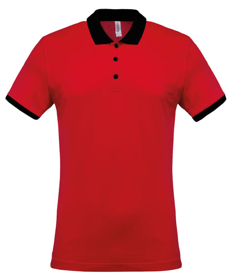 Kariban Two-tone piqué polo shirt