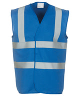 Yoko Hi-Vis 2-Band-And-Braces Waistcoat - Royal Blue / S - Vest: Yellow