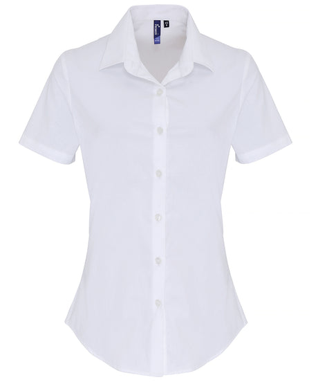 Premier Women's stretch fit cotton poplin short sleeve blouse