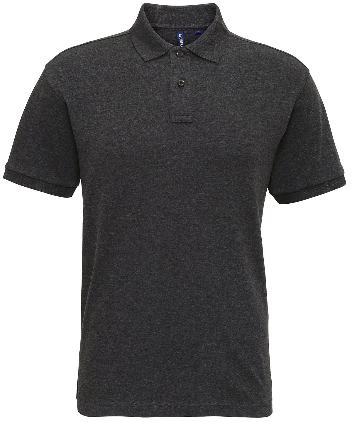 Asquith & Fox Mens super smooth knit polo - Heather Black / S - Polo Shirts