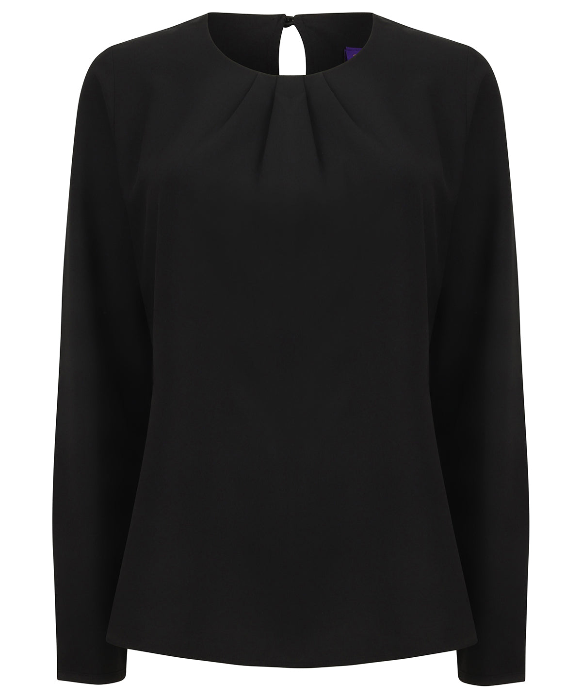 Henbury Women's pleat front long sleeve blouse