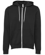 Bella Canvas Unisex Polycotton Fleece Full-Zip Hoodie - DTG Dark Grey / XS - Hoodies