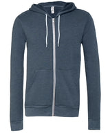 Bella Canvas Unisex Polycotton Fleece Full-Zip Hoodie - Heather Navy / XS - Hoodies