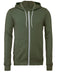 Bella Canvas Unisex polycotton fleece full-zip hoodie Military Green
